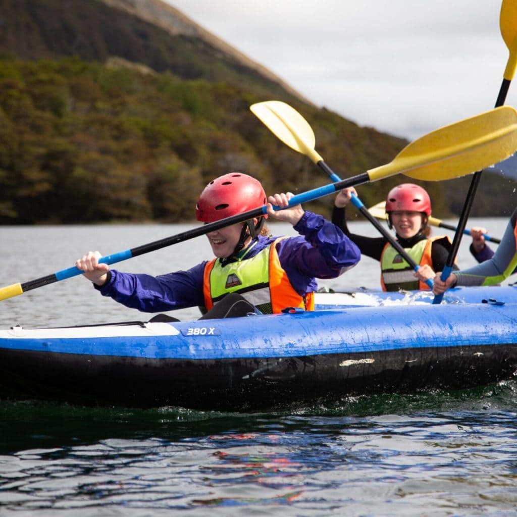 strive, adventure southland, young women, young women in the outdoors, things to do for young women, things to do for girls. girls in the outdoors, kayaking, climbing, abseiling, fun things to do, build confidence, build skills, skill building, building relationships, adventure activities