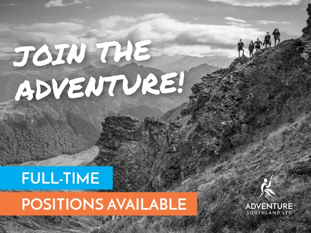 adventure southland, job vacancy, job opening, invercargill, southland, outdoor instructor, vacancy, job, career, full time