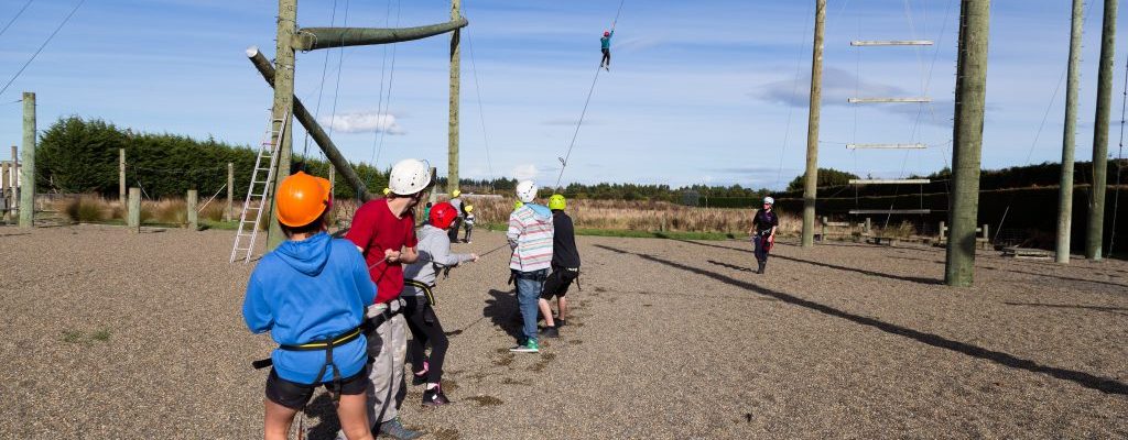 challenge ropes course, flying weka, high ropes, team building, workplace culture, corporate team building