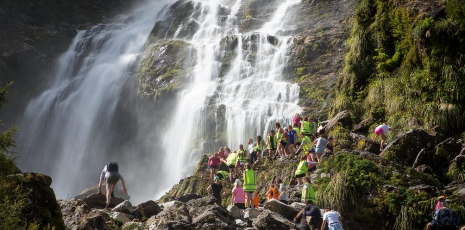 Dave Fenton-9524 waterfall, school camp, fiordland, adventure southland ltd